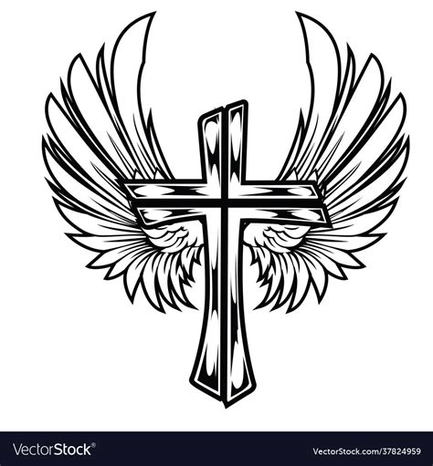 How To Draw A Cross With Wings Step By Step