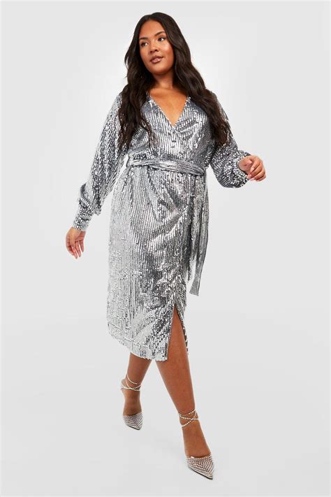 Plus Sequin Wrap Dress Atelier Yuwa Ciao Jp