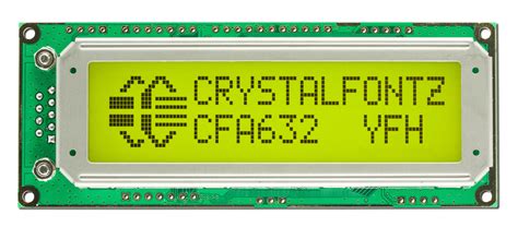 Yellow Green 16x2 Character RS232 LCD From Crystalfontz