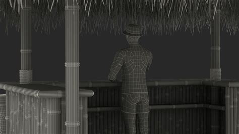 Barman At Tiki Bar Rigged D Model Max Free D