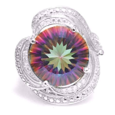 Regalia Genuine Rainbow Fire Mystic Topaz 15ct Iobi Precious Gems Ring