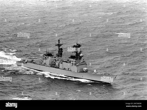 An Aerial Starboard Bow View Of The Destroyer Uss Arthur W Radford Dd