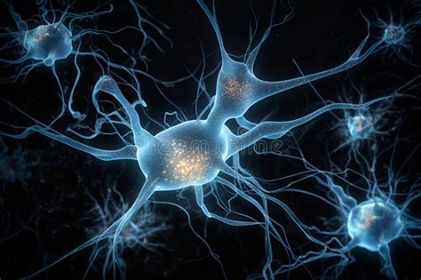 Closeup View Of Human Neurons In Brain And Neuron Connections In 3d