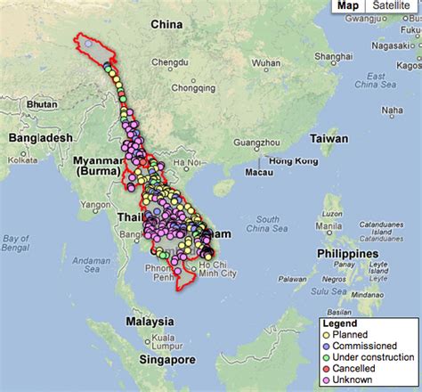 Mekong River Dams Map