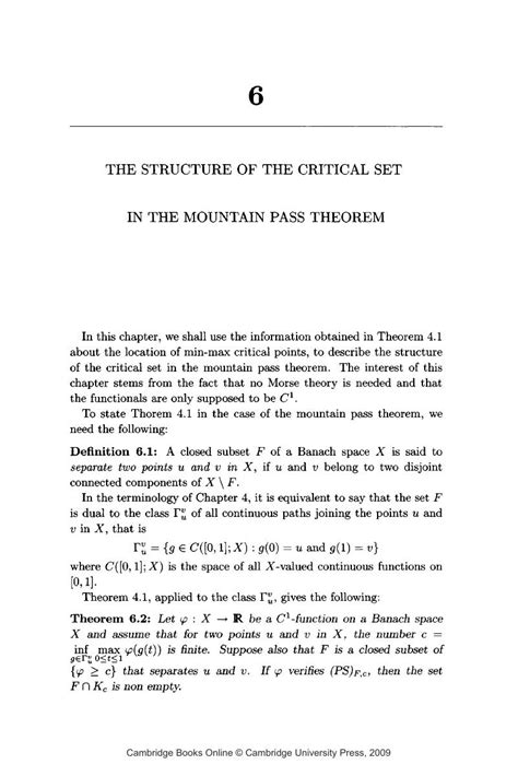 The Critical Set In The Mountain Pass Theorem Chapter Duality And