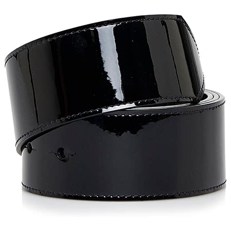 Louis Vuitton Black Tie Knot Patent Leather Belt Ref Joli Closet