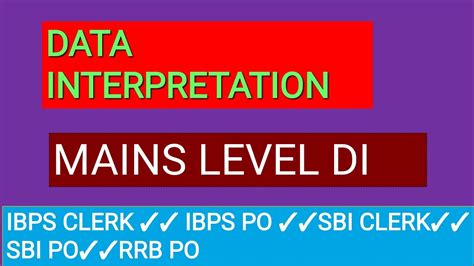 Data Interpretation For Banking Exam Mains Level Di YouTube