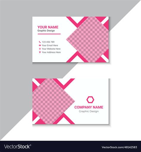 Red business card template Royalty Free Vector Image