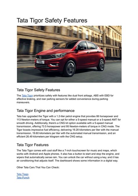 PPT - Tata Tigor Safety Features PowerPoint Presentation, free download ...