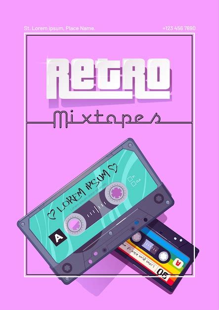 Affiche De Dessin Anim De Mixtapes R Tro Avec Cassettes Audio