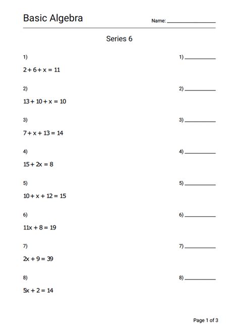 Basic Algebra Worksheets Artofit