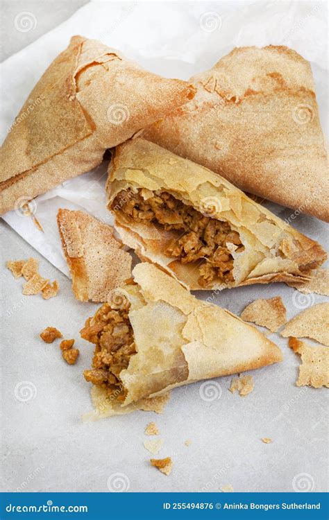 Crispy And Tasty A Perfect Quick Snack Chicken Samosa Stock Photo