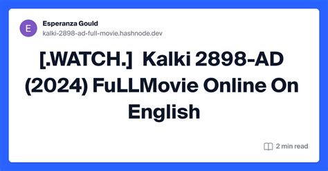Watch Kalki 2898 Ad 2024 Fullmovie Online On English