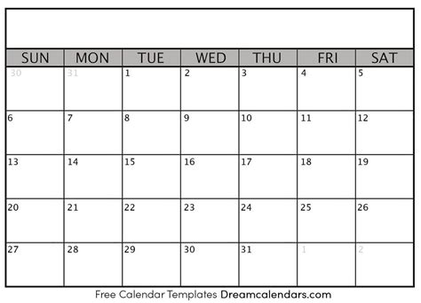 Universal Blank 30 Day Calendar Printable Get Your Calendar Printable ...