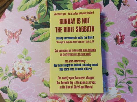 Sunday Is Not The Bible Sabbath