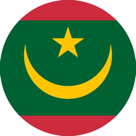 Printable Country Flag Of Mauritania Circle Vector Country Flags Of