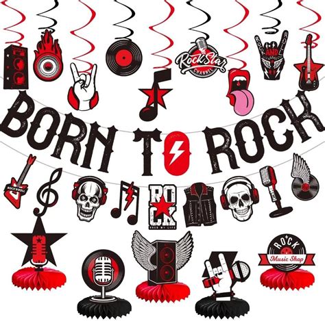 Larrazabal 25pcs Rock And Roll Party Decorations Include