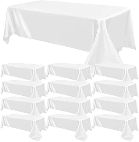 Amazon Pack White Satin Tablecloth X Inch Silky Satin