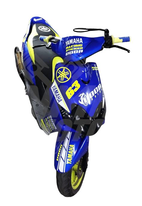 CARENADO YAMAHA JOG R RR AZUL ELÉCTRICO MÁS ADHESIVOS VOCA AMARILLO