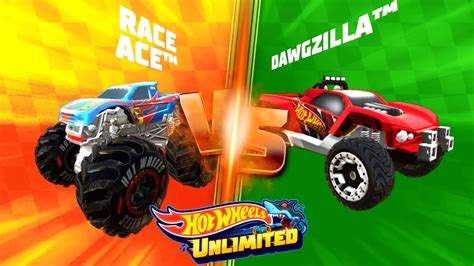 HOT WHEELS UNLIMITED 2 Monster Trucks Vs Dawgzilla YouTube