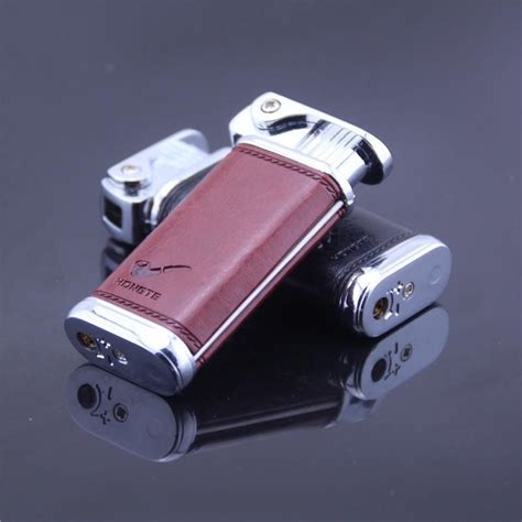 Boutique Metal Refillable Butane Gas Novelty Cigar Lighter Windproof Flame Narrow Strip Ultra