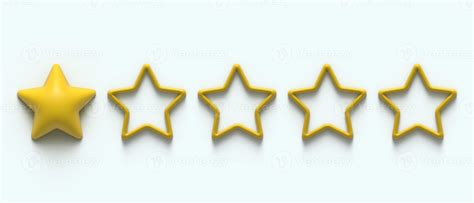 One Gold Stars From Five Five 5 Star Rank Sign Ranking System 3d