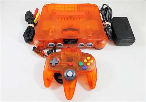 Fire Orange Nintendo 64 System Console Used