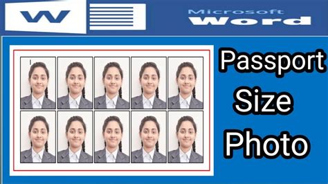 How To Create Passport Size Photo In Ms Word Ll Passport Size Photo