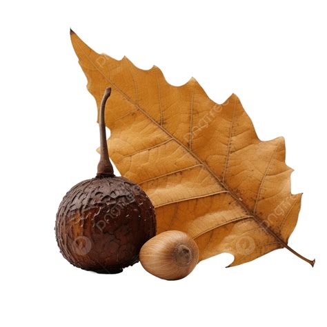 Thanksgiving Day Single Acorn On A Bed Of Autumn Leaves Transparent