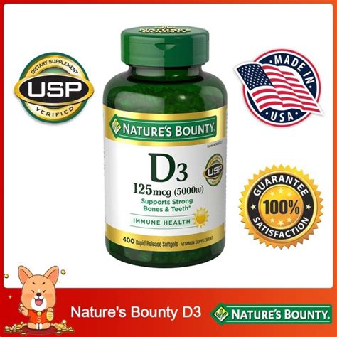 NEW Exp 03 2024 Nature S Bounty Vitamin D3 125mcg 5000 IU 400