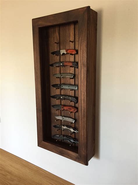 Walnut Knife Display Case Etsy