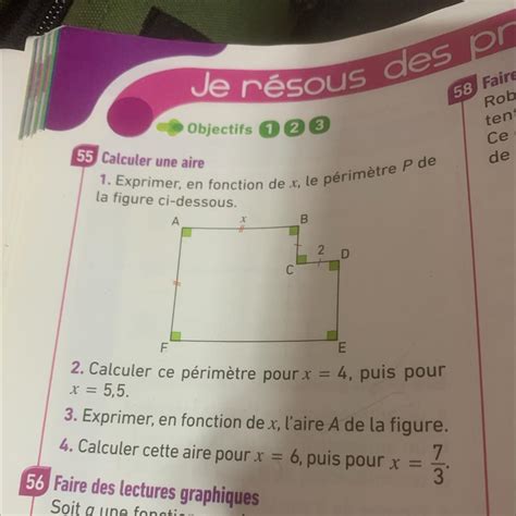 Calculer Une Aire Exprimer En Fonction De X Le P Rim Tre P De