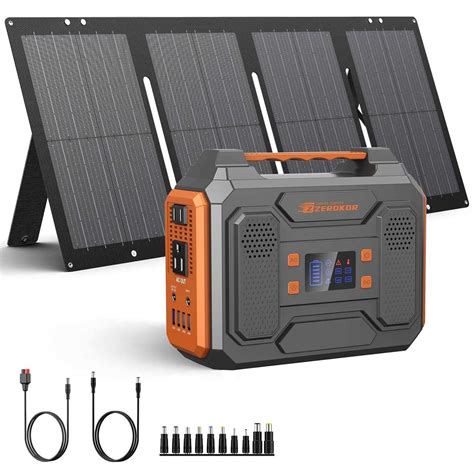 Zerokor Portable Solar Generator W Portable Power Station With