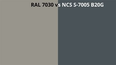 Ral 7030 Vs Ncs S 7005 B20g Ral Colour Chart Uk