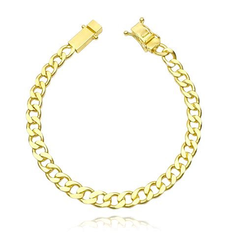 Pulseira Grumet 6mm Fecho Gaveta Duplo 13g Banho Ouro 24k