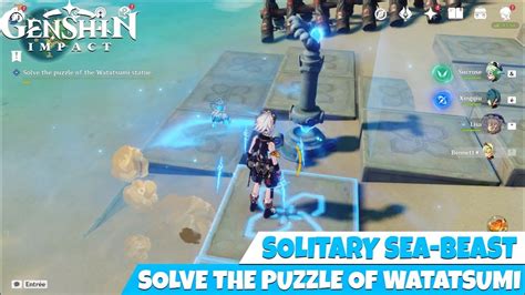 Solve The Puzzle Of The Watatsumi Statue Genshin Impact Walkthrough Puzzle Youtube