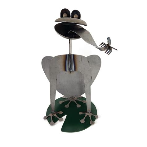 Giant Metal Frog Statue Sculpture 20 Inches Tall 3D One of a Kind