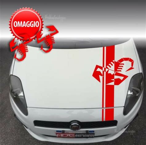 Adesivi Stiker Fiat Grande Punto Fascia Scorpione Da Cofano Abarth