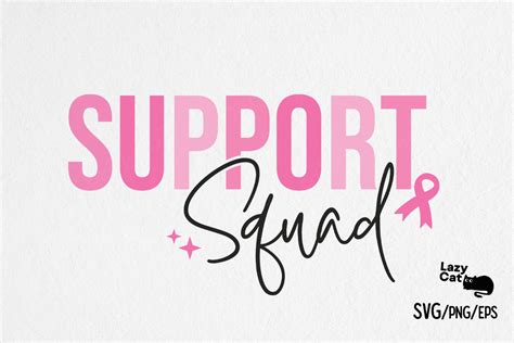 Breast Cancer Support Squad Svg Graphic By Lazy Cat Creative Fabrica