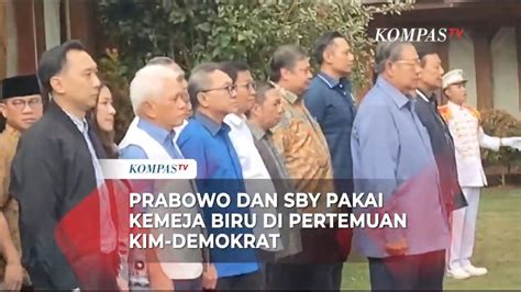 Prabowo Sby Kompak Pakai Kemeja Biru Saat Pertemuan Di Hambalang