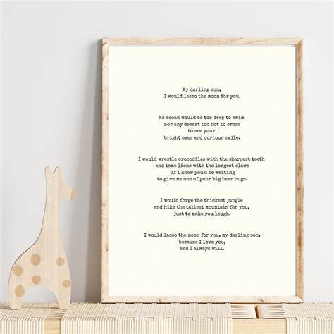 Baby Boy Nursery Poem, Poems for Son, Nursery Printable, Nursery Wall ...