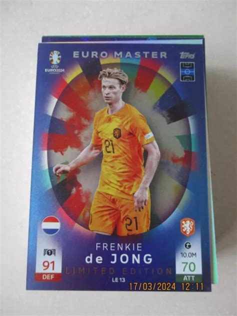 Topps Match Attax Uefa Euro Le Frenkie De Jong Limited Edition