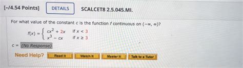 Solved Ponse Points Details Scalcet Chegg