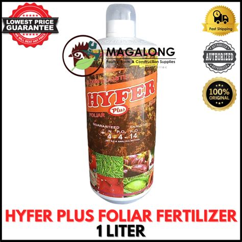 HYFER PLUS 4 4 14 FOLIAR FERTILIZER BLOOM BOOSTER 1 LITER Lazada PH