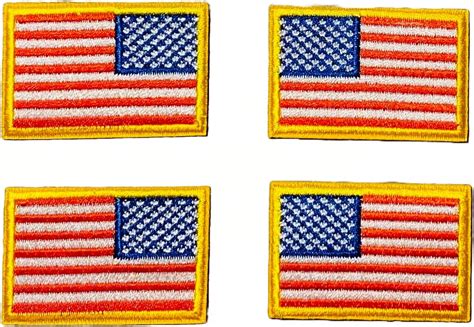 Small American Flag Iron On Patches Set Of 4 Usa Flag