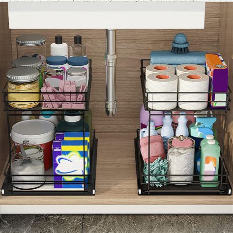 Sink Storage Pull Out Cabinet Organizer Under Kitchen Sink Organizer