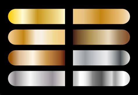 Premium Vector Set Of Gold Silver And Bronze Gradients Gold Silver