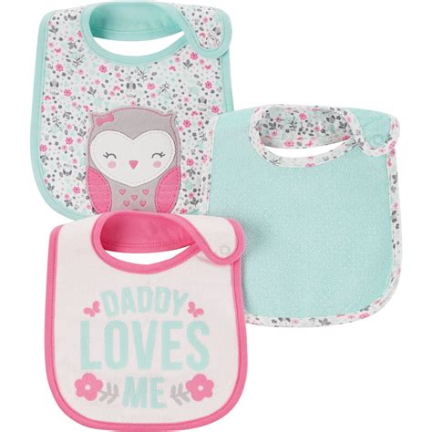 Child Of Mine By Carters Newborn Baby Girl 3 Pack Bibs