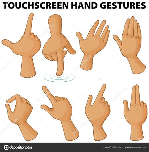 Different Touchscreen Hand Gestures Stock Vector Image By