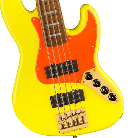 Fender Mononeon Jazz Bass V Electric Bass Neon Yellow N Interstate Music